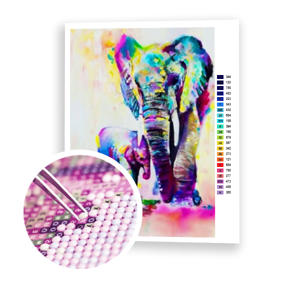 Elefantes de colores