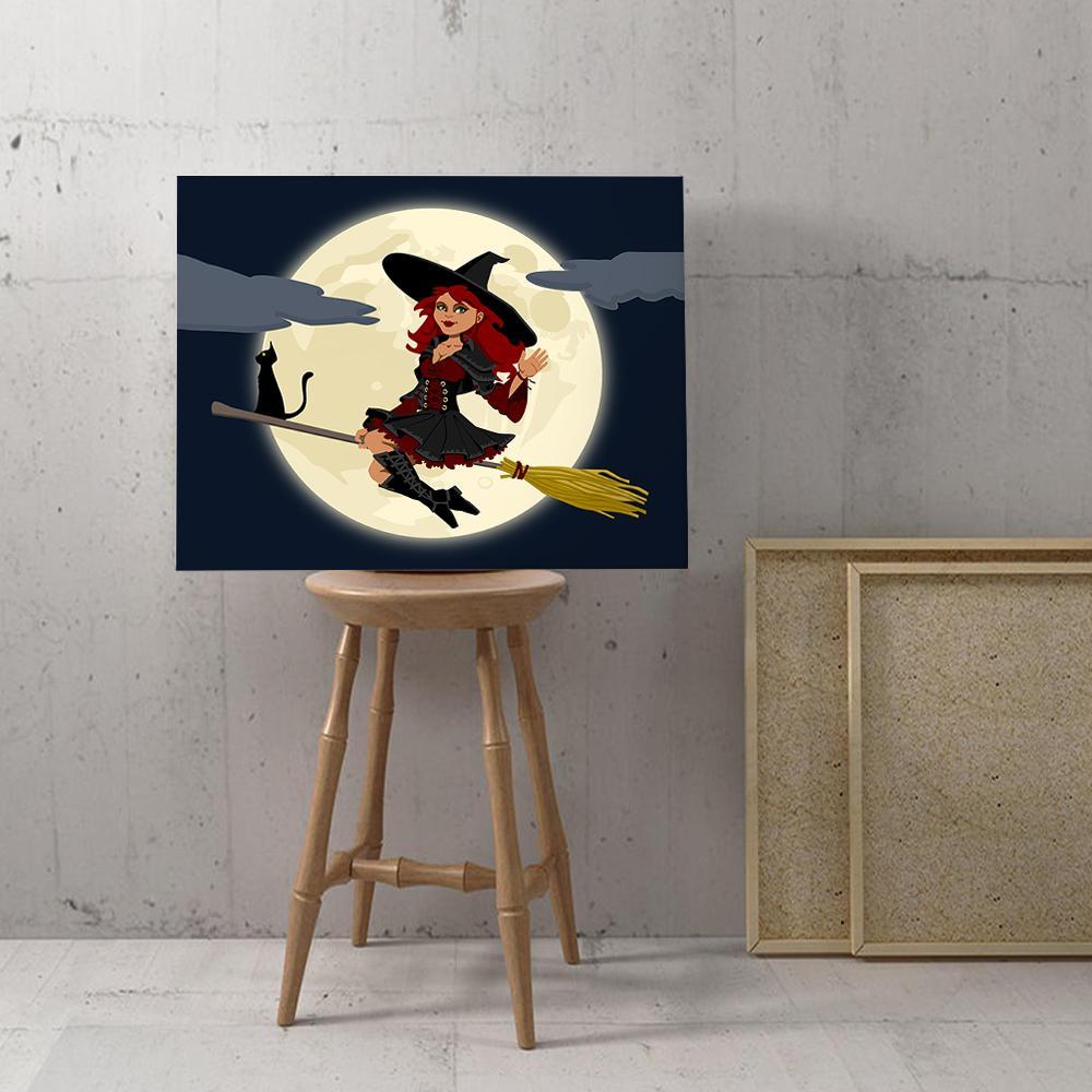 Bruja con un gato - Hola Hobby