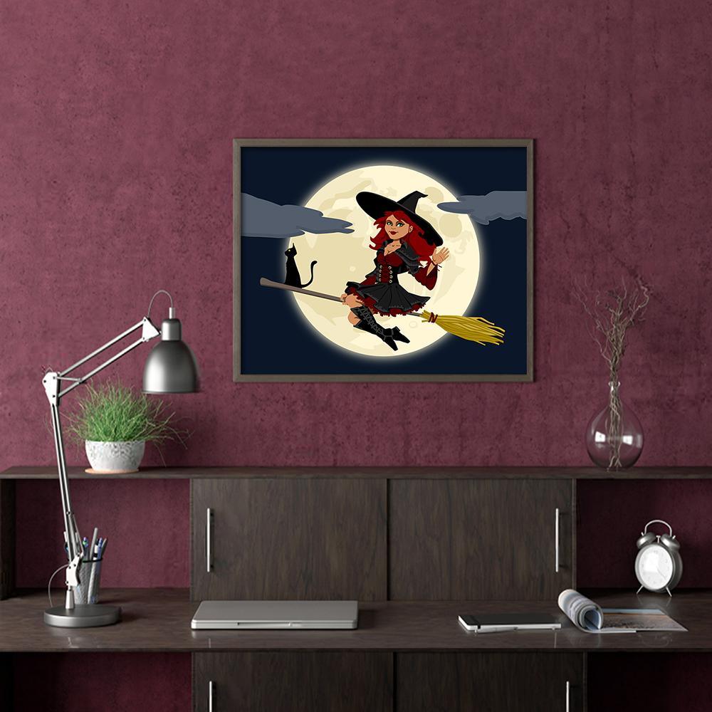 Bruja con un gato - Hola Hobby