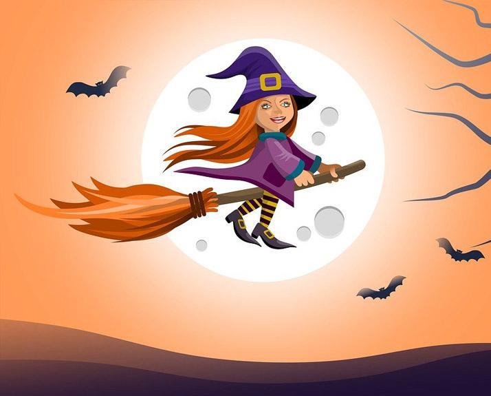 Bruja en una escoba - Hola Hobby