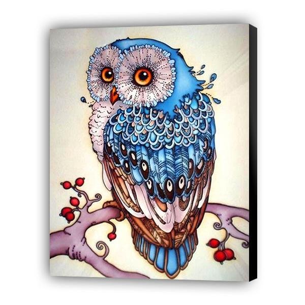 WANMIU Pintura Por Números Búho Blanco – Lienzo 40x50 Cm (16x20 Pulg.), Con Pinceles, Pinturas Acrílicas Y Marco, DIY Decorativo Para Adultos Y Niños, Regalo Creativo