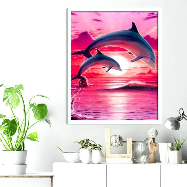 Delfines en la puesta de sol - Hola Hobby
