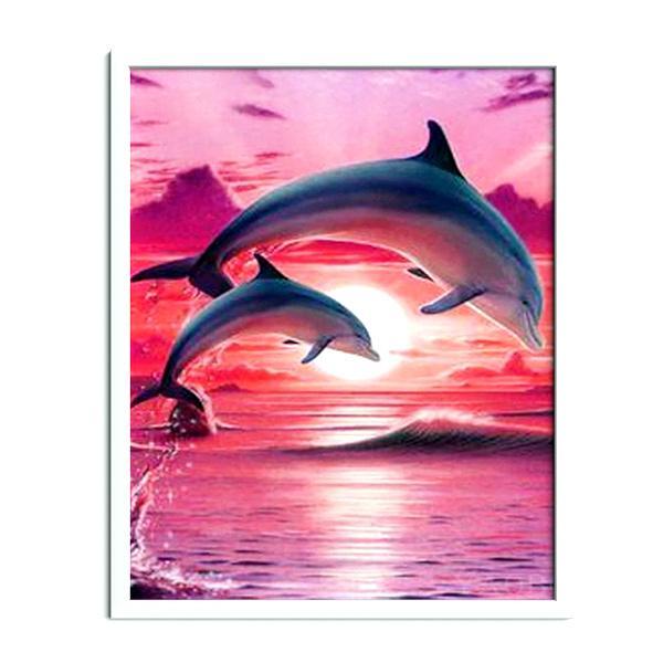 Delfines en la puesta de sol - Hola Hobby