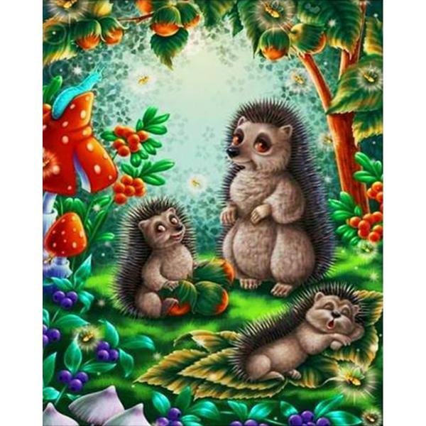 Familia de dibujos animados de erizos - Hola Hobby