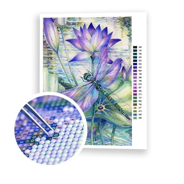Flores loto libélula - Hola Hobby