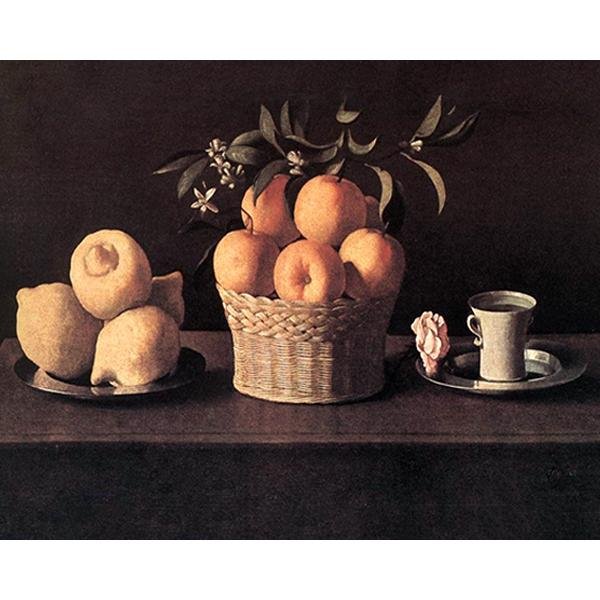 Francisco de Zurbarán - Naturaleza muerta con limones, naranjas y taza - Hola Hobby