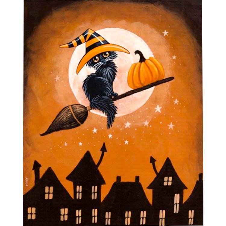 Gato en una escoba - Hola Hobby