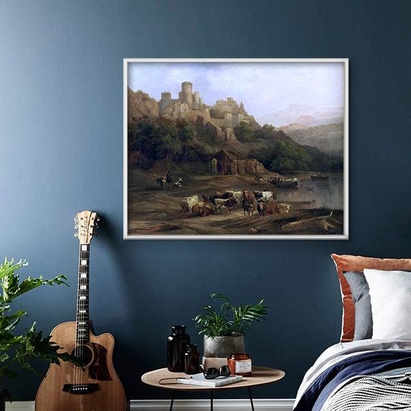 Jenaro Pérez de Villaamil - Manada de toros junto a un río - Hola Hobby