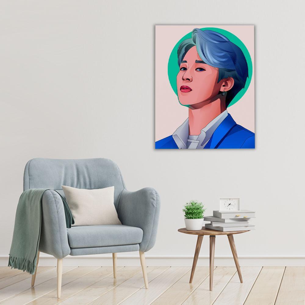 Kim Taehyung con cabello azul - Hola Hobby