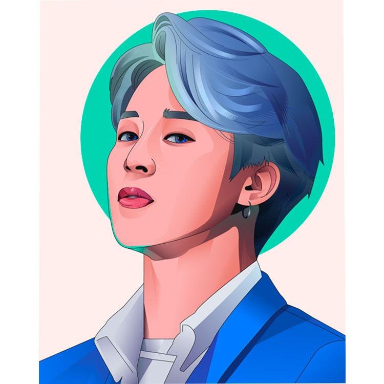 Kim Taehyung con cabello azul - Hola Hobby