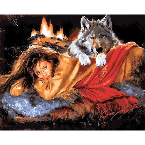 Mujer con lobo - Hola Hobby