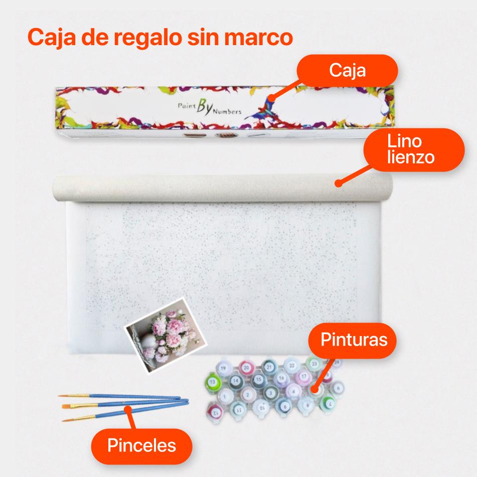 Mujer con paraguas multicolor - Hola Hobby