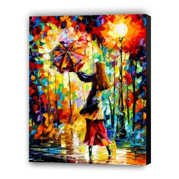 Mujer con paraguas multicolor - Hola Hobby