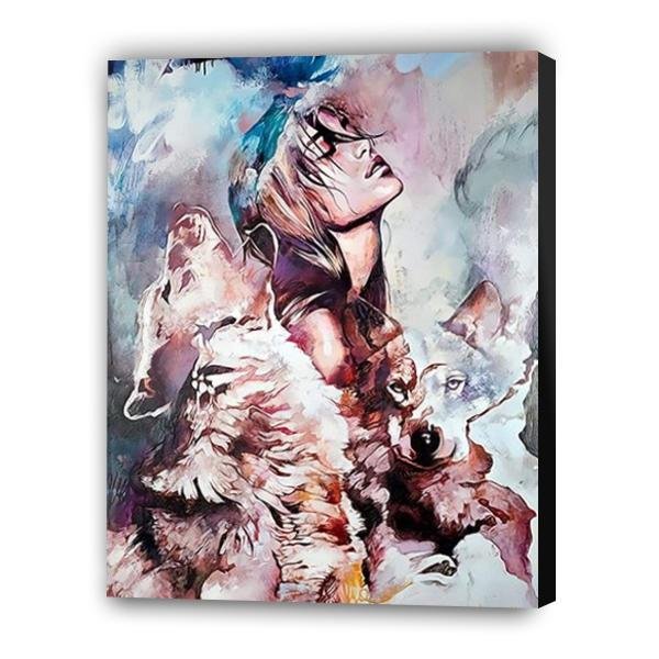 Mujer y lobo - Hola Hobby