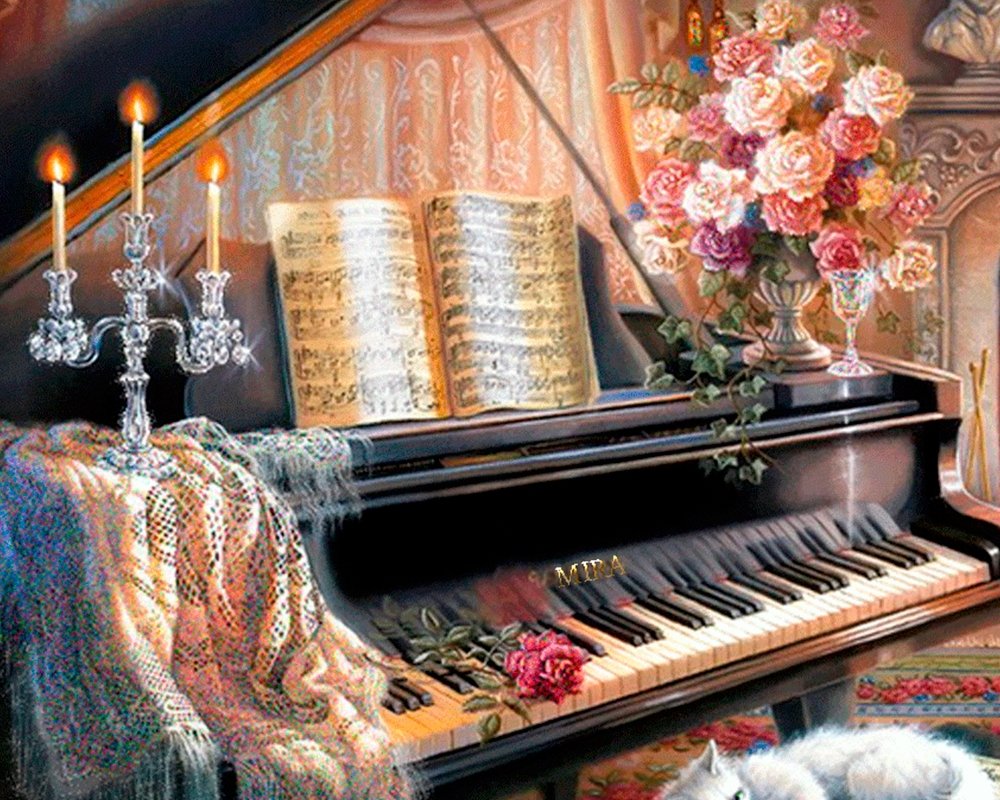 Piano junto a la chimenea - Hola Hobby