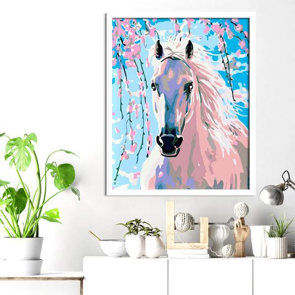 Pintura de diamantes "Caballo blanco" - Hola Hobby