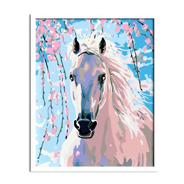 Pintura de diamantes "Caballo blanco" - Hola Hobby