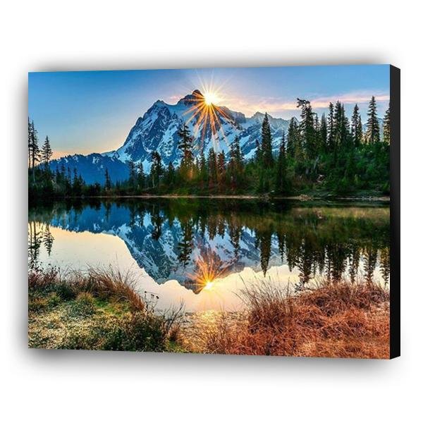 Puesta de sol en el lago de montaña - Hola Hobby (5457169350807)