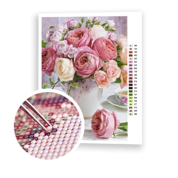 Rosas en un florero - Hola Hobby