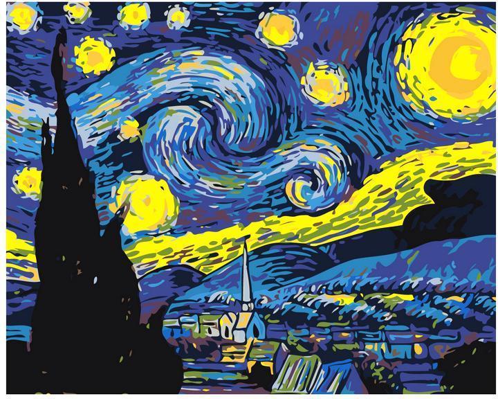 Pintar con números – Noche Estrellada de Van Gogh – Mi sitio WordPress