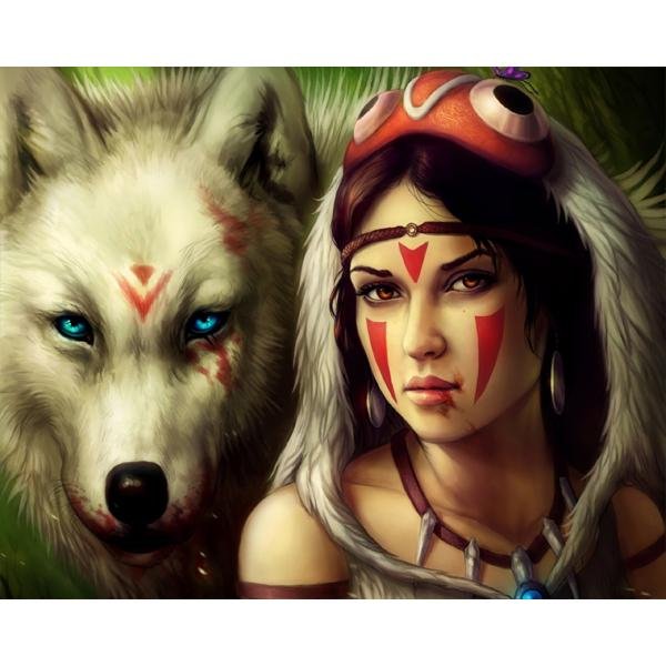 Chica y lobo blanco - Hola Hobby