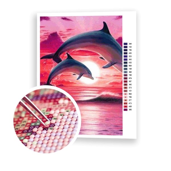 Delfines en la puesta de sol - Hola Hobby