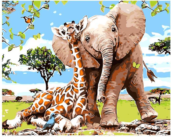 Elefante y jirafa - Hola Hobby (5457280598167)