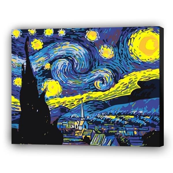 Pintura por numeros 'La Noche Estrellada' de Van Gogh - Cuadro